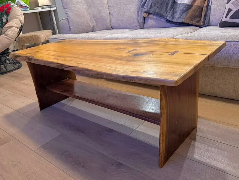Custom walnut dining table handcrafted in North Georgia