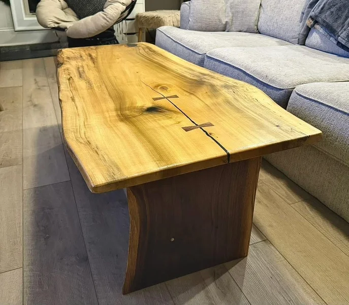 Oak console table with custom finish