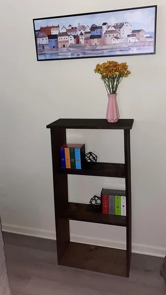 Custom built hardwood bookshelf